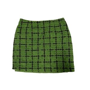 Vintage Esprit Green and Black Plaid Mini Skirt!